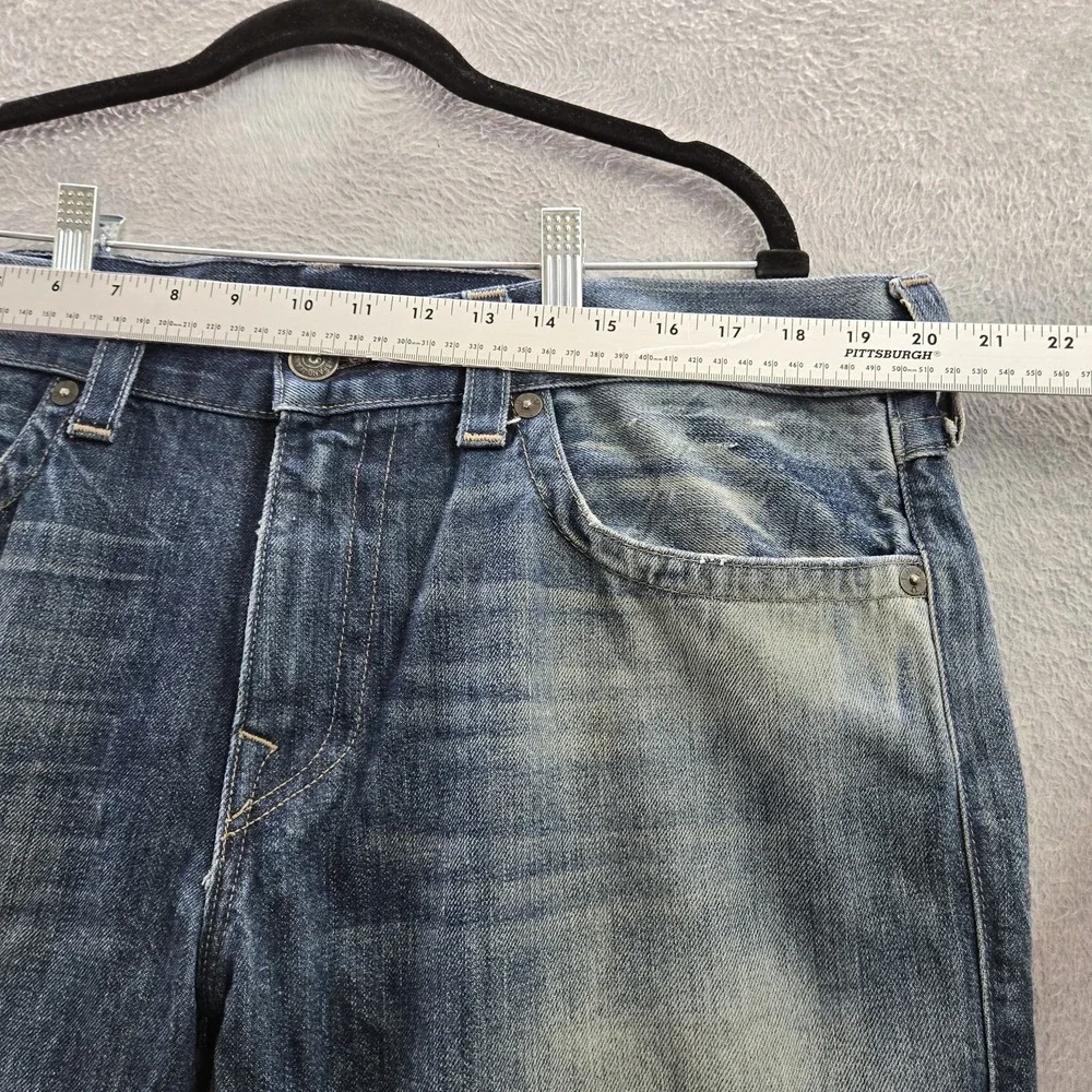 True Religion Men Jeans 38 Blue Denim Ricky Straight Button 32